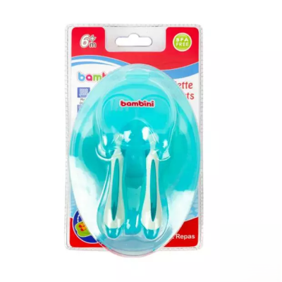 Assiette + couverts BAMBINI - 462 - Bleu