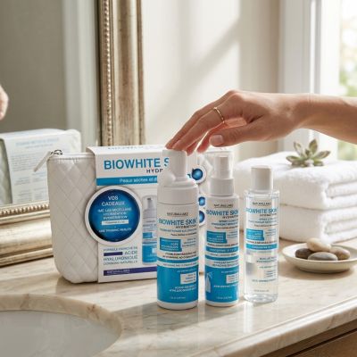 BIOWHITE Trousse Nettoyante Visage Mousse, Spray & Eau