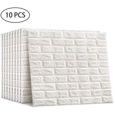 Panneau Mural Adhésive - Anti-Humidité 3D - 77 * 70 cm-Blanc