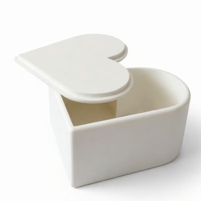 Boîte Cadeau Cœur – Plastique - Blanc