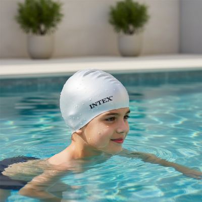 Bonnet de Bain Intex - Silicone - Blanc