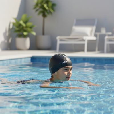 Bonnet de Bain Intex - Silicone - Noir