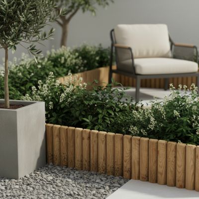 Bordure - bois naturel - 40 x 180 cm