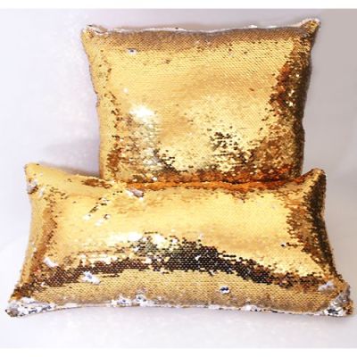 Pack Coussins à paillettes réversible - P PR - Doré & argent