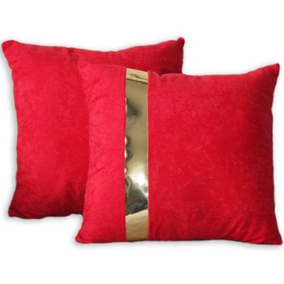Pack coussins velours - Rouge Bande doré