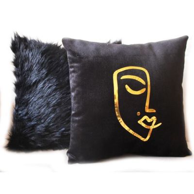 Pack Coussins  -  Noir Visage Femme & Noir