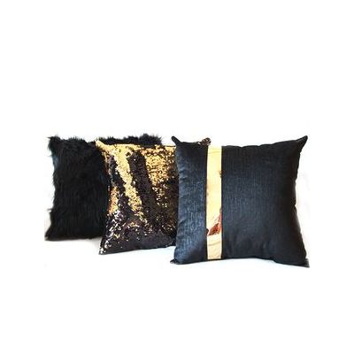 Pack Coussins décoratifs Noir & Doré v1