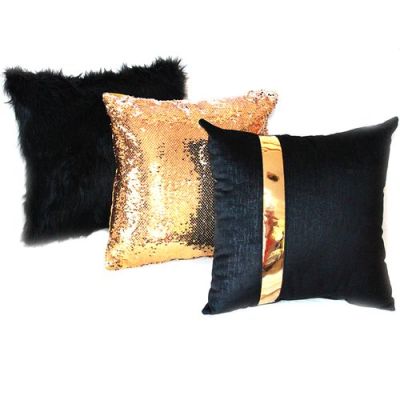 Pack Coussins décoratifs Noir & Doré v2