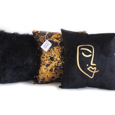 Pack Coussins - F P I - Visage Noir & doré v3