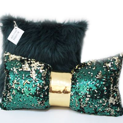 Pack Coussins F Pap - Vert & Doré
