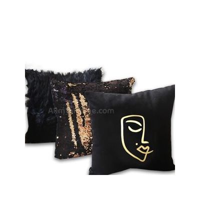 Pack Coussins - F P I - Visage Noir & doré