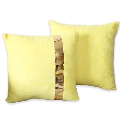 Pack coussins velours - Jaune Bande doré