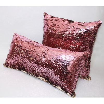 Pack Coussins à paillettes réversible - P PR - Rose & Doré