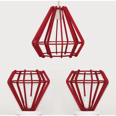 Pack: Suspension Ø30 + 2 Veilleuses - Rouge-ARMIN HOME