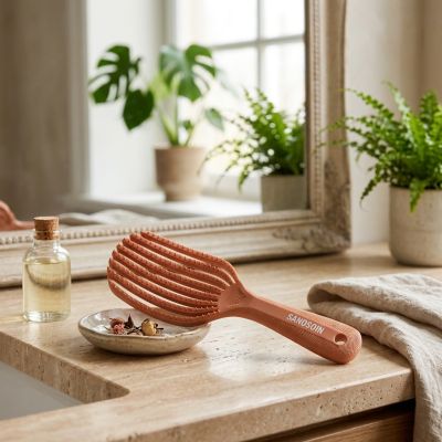 SANOSOIN Brosse à Cheveux Curly Terracotta