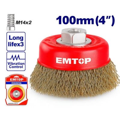 Brosse metalique ø100mm rpm8500r emtop  EWCB11005