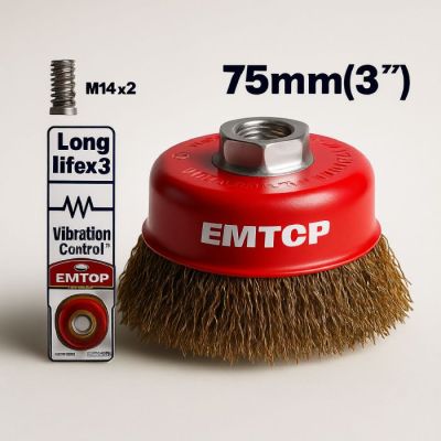Brosse metalique ø75mm rpm8500r emtop  EWCB10755