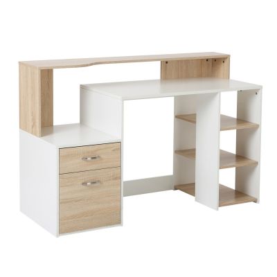 Bureau avec tiroirs et armoire - 140x55x92 cm - MDF