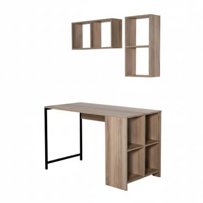 Bureau 2 niches - 120 x 77 x 60 cm - chêne