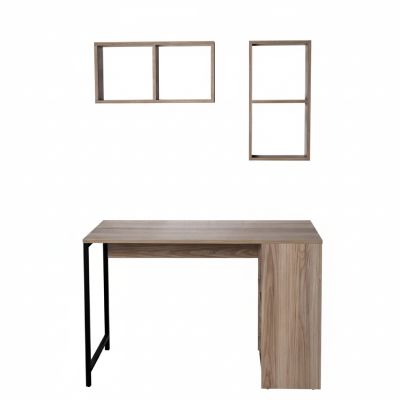 Bureau 2 niches - 120 x 77 x 60 cm - chêne