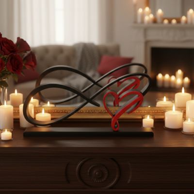Cœur Infini Saint Valentin – Noir et Rouge