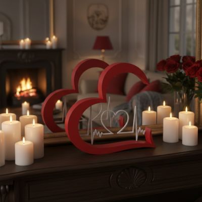 Cœurs Saint Valentin – Rouge et Blanc