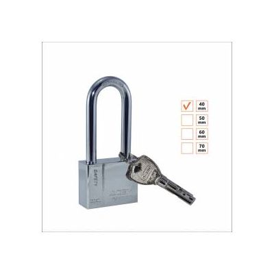 Cadenas Top sécurité carré avec Anse longue CS040L chromée - ACEM