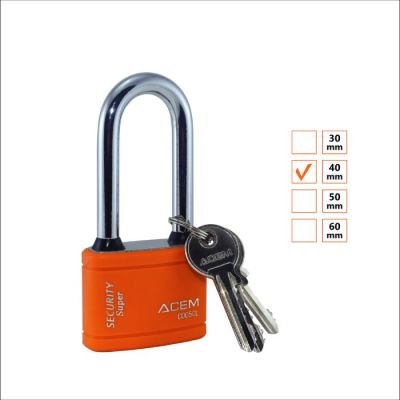 Cadenas anse longue ACEM - 40 mm - plastique - Orange 