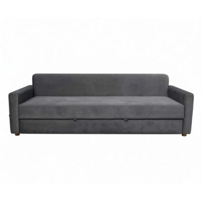 Canapé Convertible - 3 Places - Velours - Gris