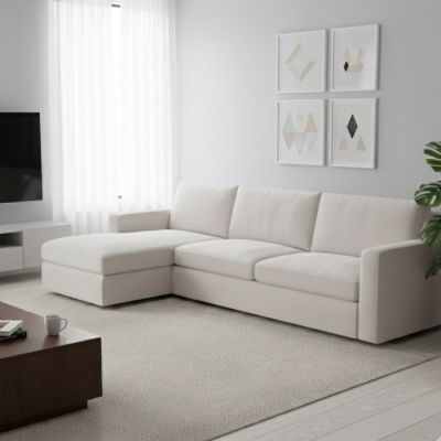 Canapé d’angle James - 3 places – 270×190×70cm - Gris