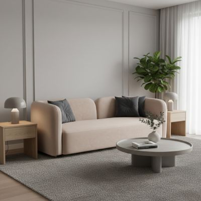 Canapé UNICO - 3 Places – Velours - Beige