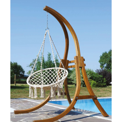 Fauteuil Suspendu CANARIES – Bois et Tissu – 214x120x160 cm