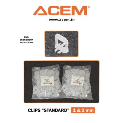 Clips Bases - Croisillon Auto nivelant Pro 1mm-sac 1200pcs orange - ACEM