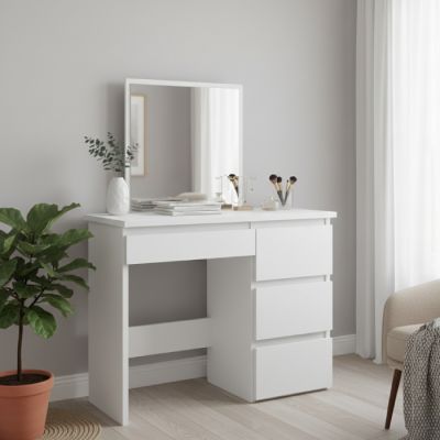 Coiffeuse avec miroir - MDF Stratifié - 100x45x75 cm