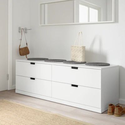 Commode avec Miroir – MDF Stratifié – 160×45×54 cm