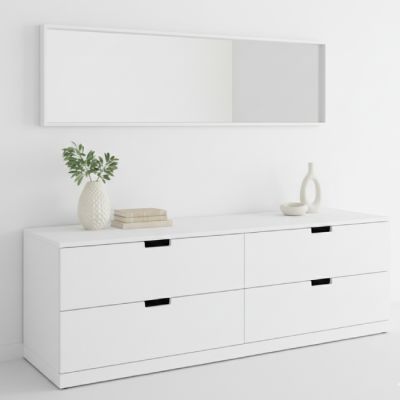 Commode avec Miroir – MDF Stratifié – 160×45×54 cm