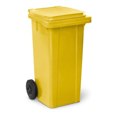 Conteneur à déchets - 120L - Jaune – Polyéthylène 