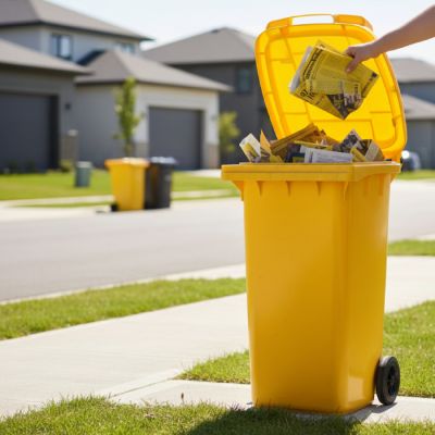 Conteneur à déchets - 120L - Jaune – Polyéthylène 