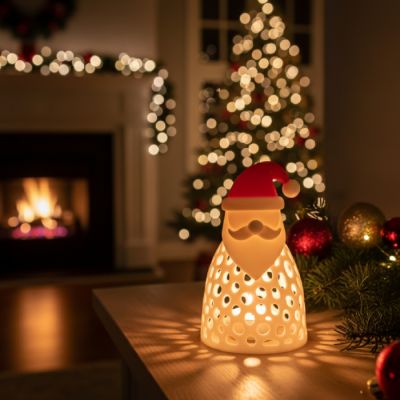 Décoration Bougeoir Père Noël - 120 mm
