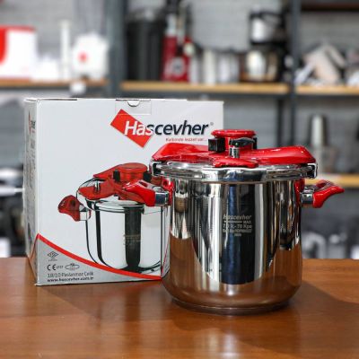 Cocotte Hascevher 18/10 Inox - 7 L - Turquie - Rouge 