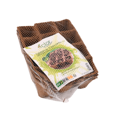 PLAQUE 12 POT CARRE 4.5 BIODEGRADABLE ECLOR