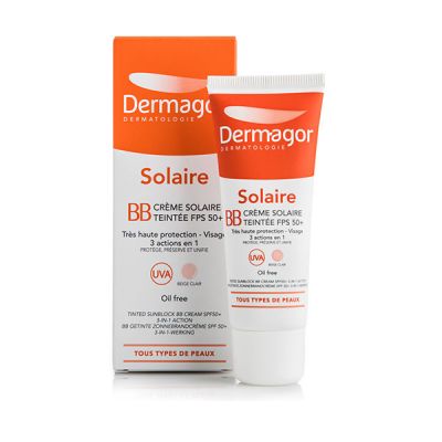 Crème Solaire Teintée Dermagor BB SPF50+ UVA-UVB