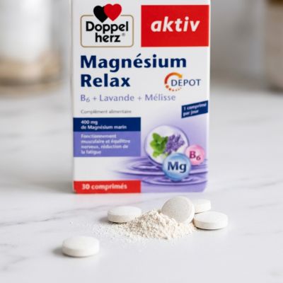 DOPPELHERZ Aktiv Magnésium Relax Complément Alimentaire 30 Comprimés