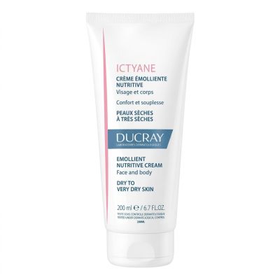 Ducray Ictyane Crème Émolliente 200 ml Hydratation Peau Sèche