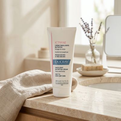 DUCRAY Ictyane Crème Émolliente Hydratante Peau Sèche 200 ml