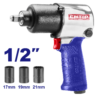 Cle a choc pneu 1/2"+3douilles emtop  EATL126801
