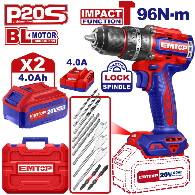 Perceuse a perc brush 20v 96nm+ac emtop  ECIDL20968