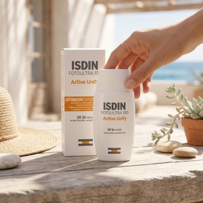ISDIN Écran Solaire Visage Actif Unifiant Invisible SPF 50+