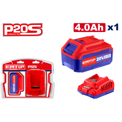 Lot  batterie 4ah + chargeur emtop  ELBCPK1214