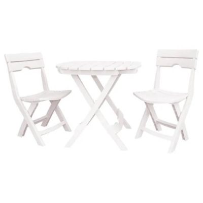 Ensemble Table-RUSPINA et 2 chaises pliables de jardin-blanc